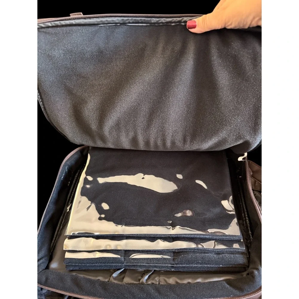 Walt Disney World Pin Trading Bag Brown Faux Leather Briefcase Mickey Castle